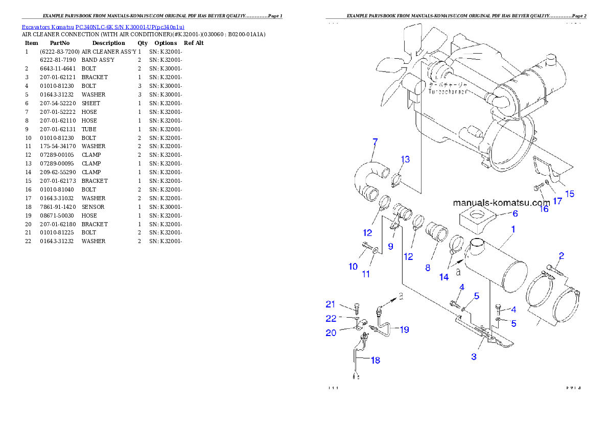 Protected: PC340NLC-6K S/N K30001-UP Partsbook