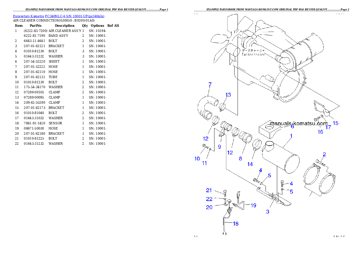 Protected: PC340NLC-6 S/N 10001-UP Partsbook
