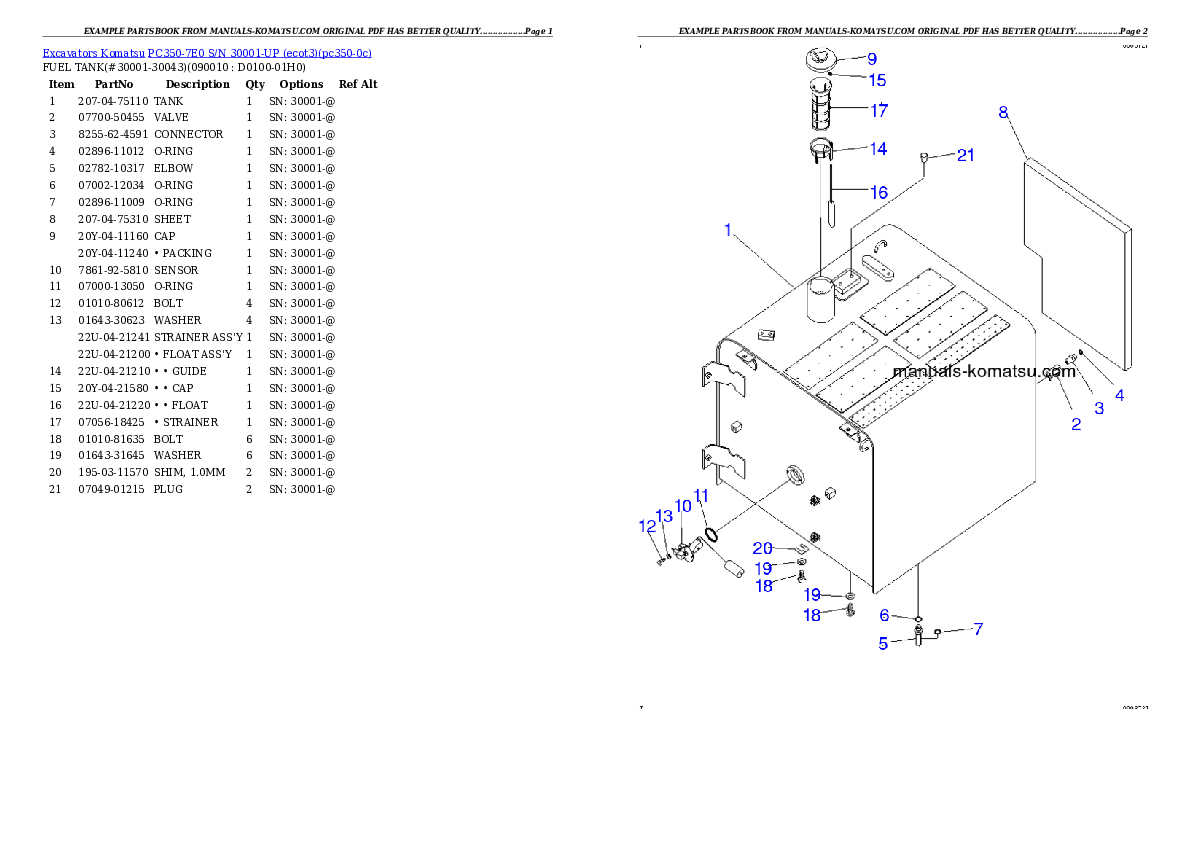 Protected: PC350-7E0 S/N 30001-UP (ecot3) Partsbook