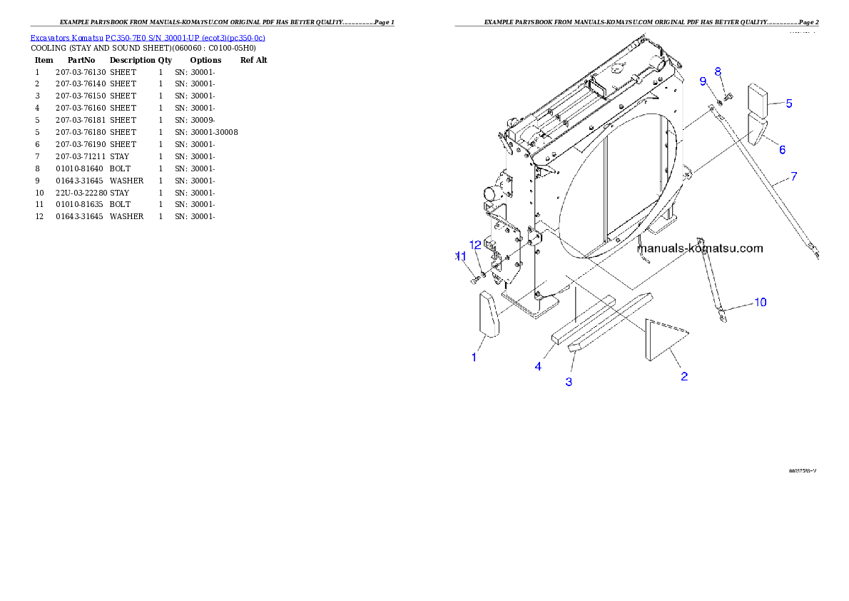 Protected: PC350-7E0 S/N 30001-UP (ecot3) Partsbook