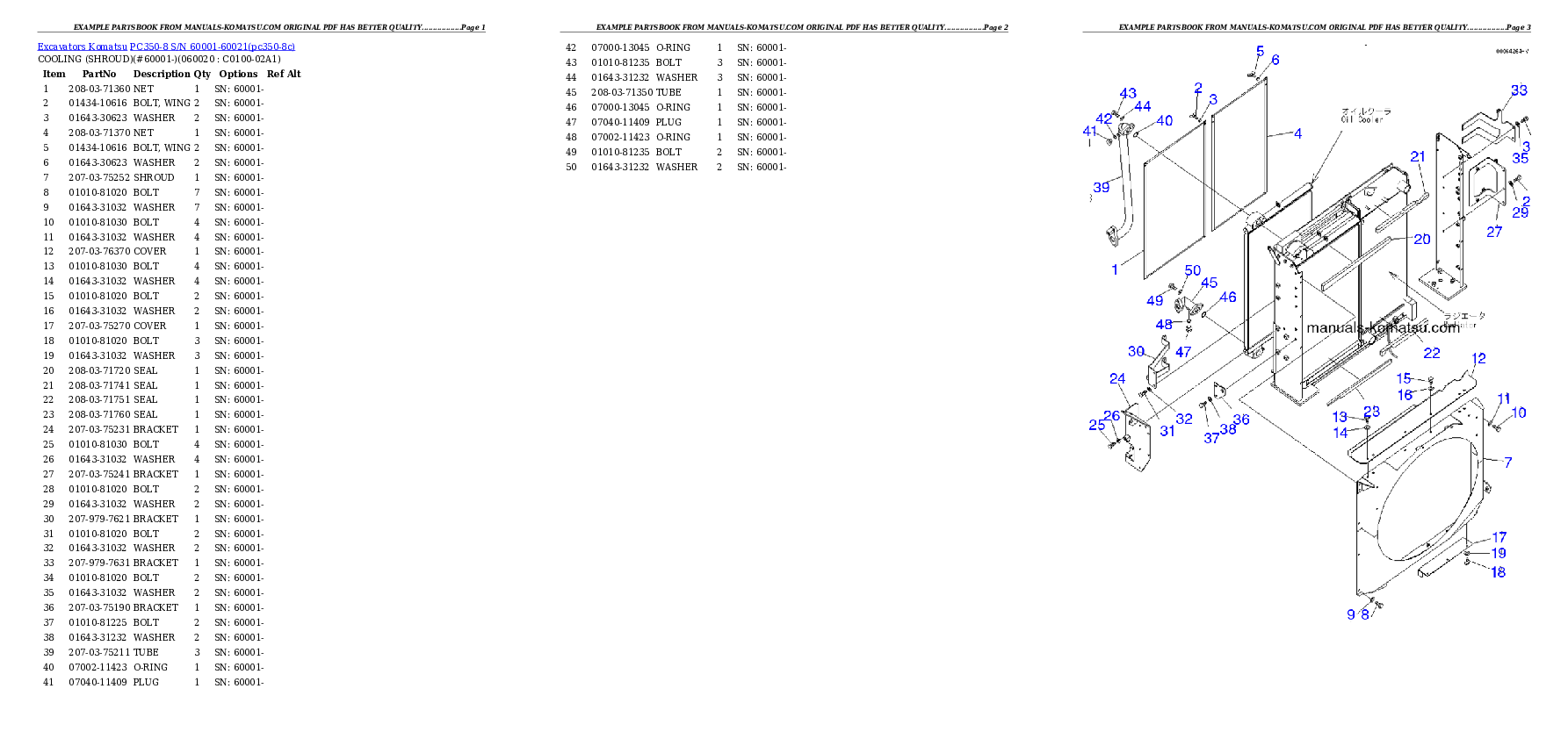 Protected: PC350-8 S/N 60001-60021 Partsbook