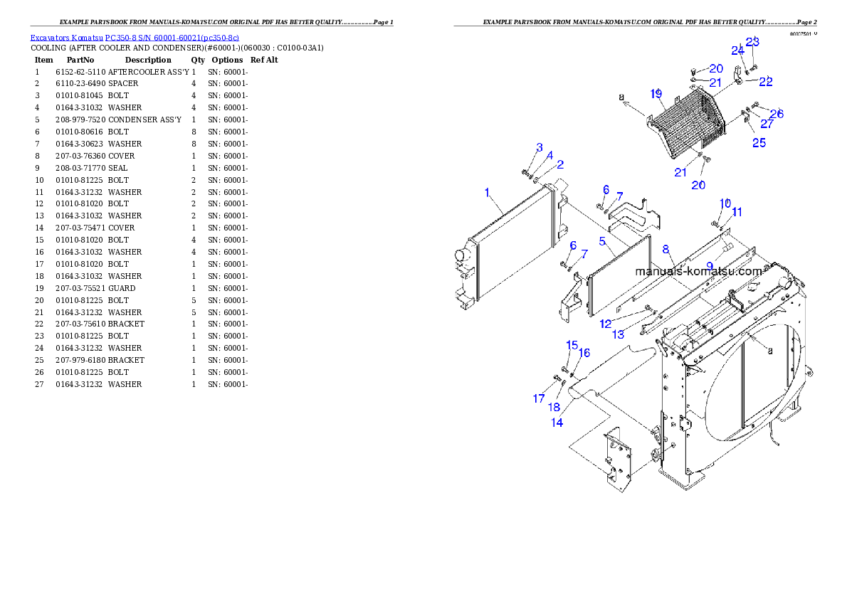 Protected: PC350-8 S/N 60001-60021 Partsbook