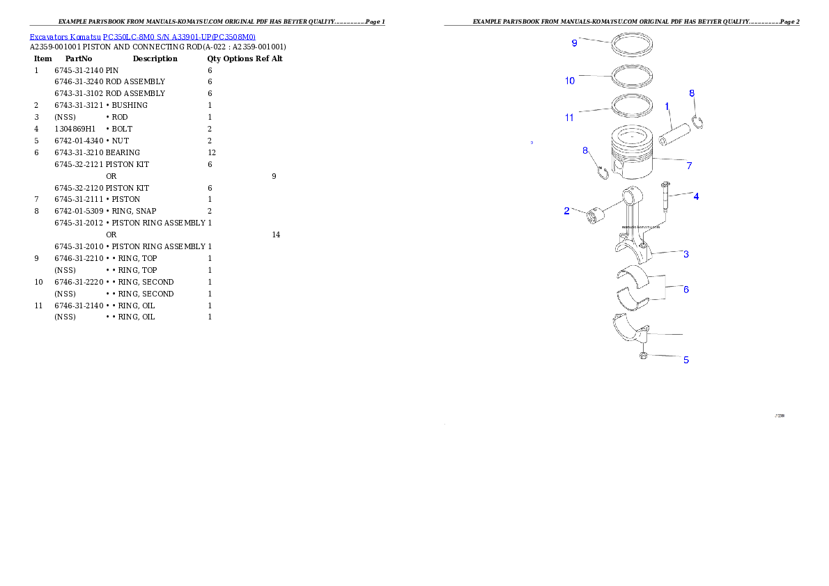 Protected: PC350LC-8M0  S/N  A33901-UP Partsbook