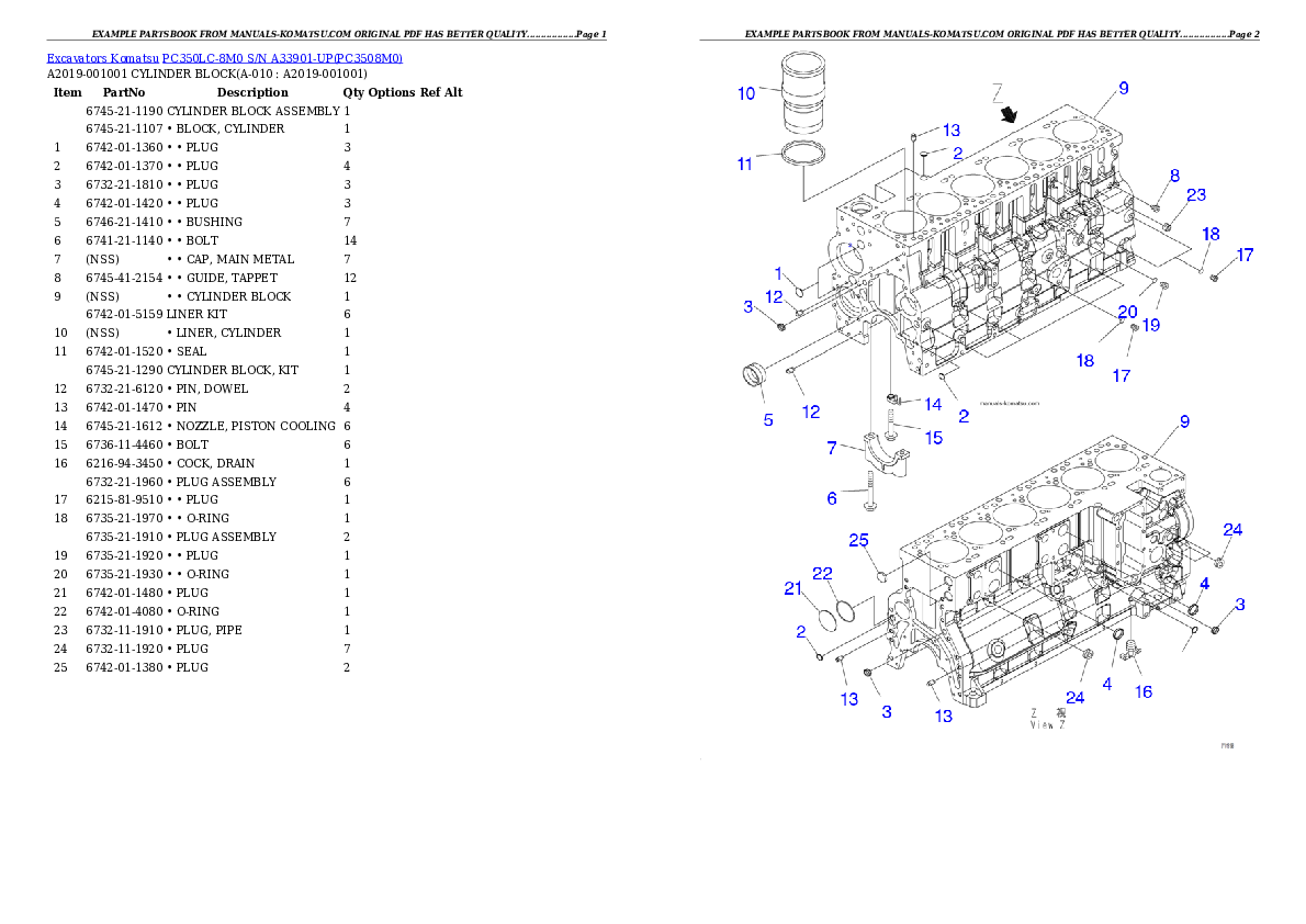 Protected: PC350LC-8M0  S/N  A33901-UP Partsbook