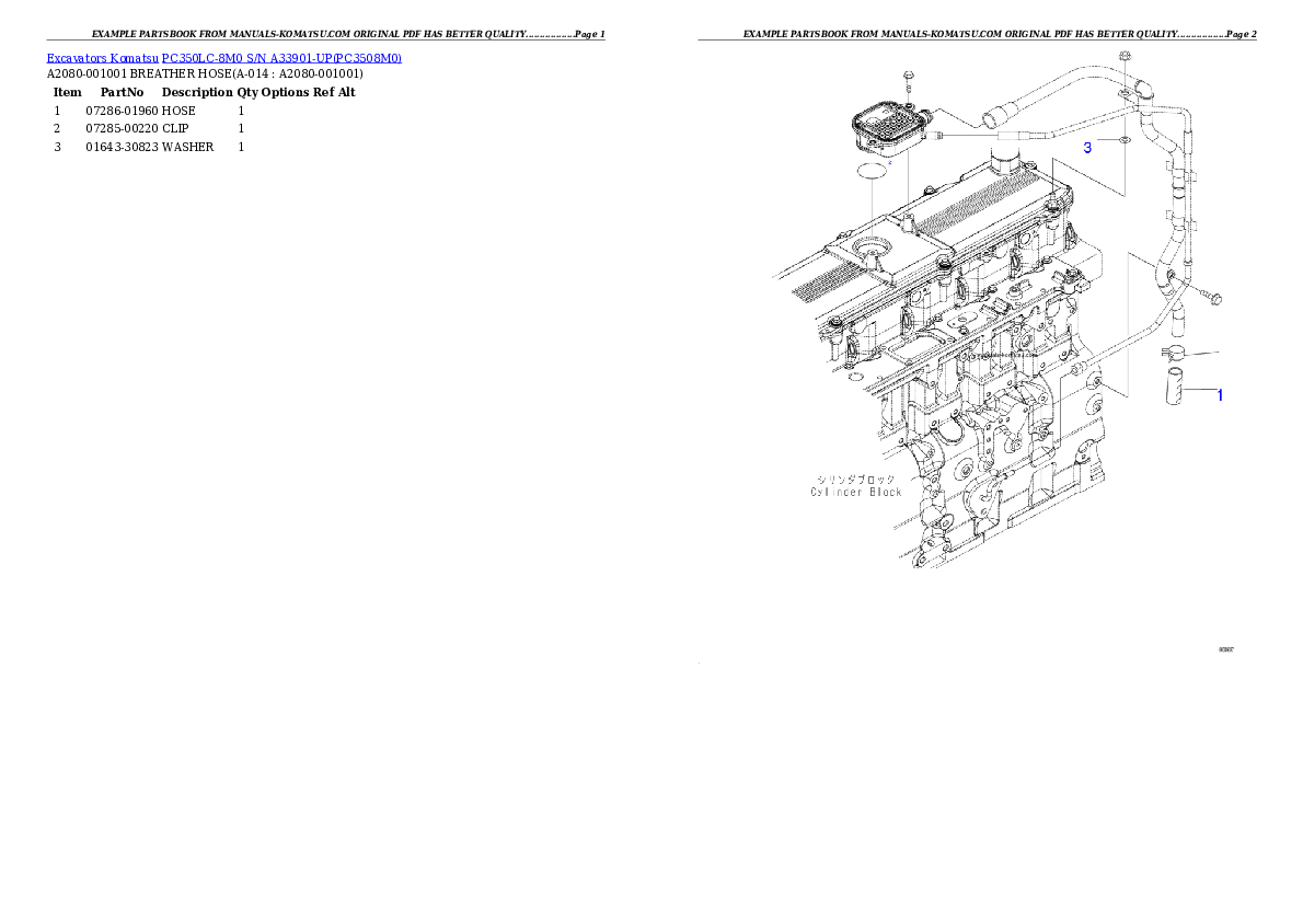 Protected: PC350LC-8M0  S/N  A33901-UP Partsbook
