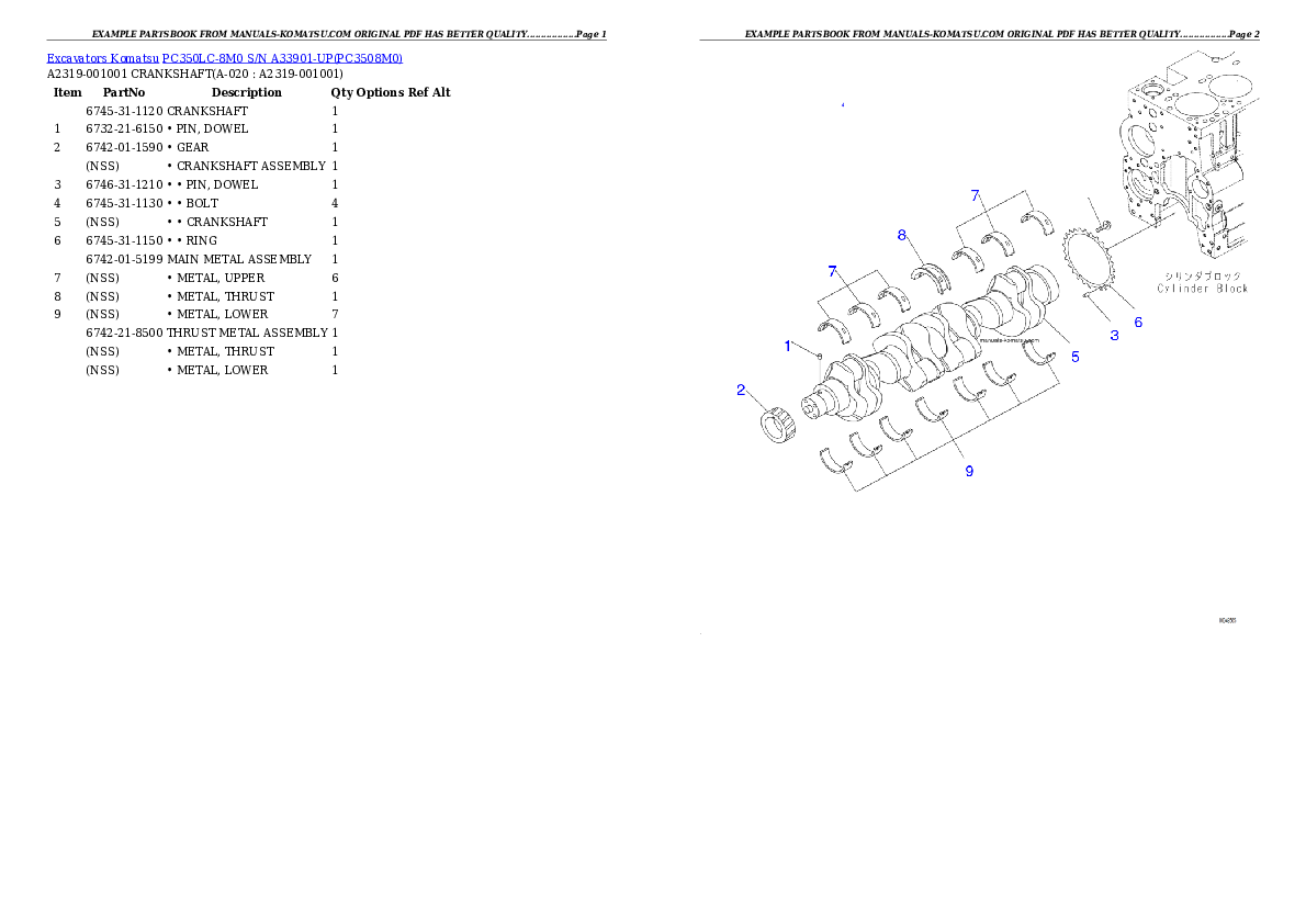 Protected: PC350LC-8M0  S/N  A33901-UP Partsbook