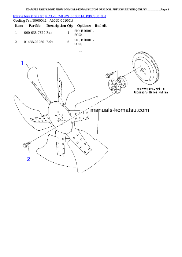 Protected: PC350LC-8 S/N B10001-UP Partsbook