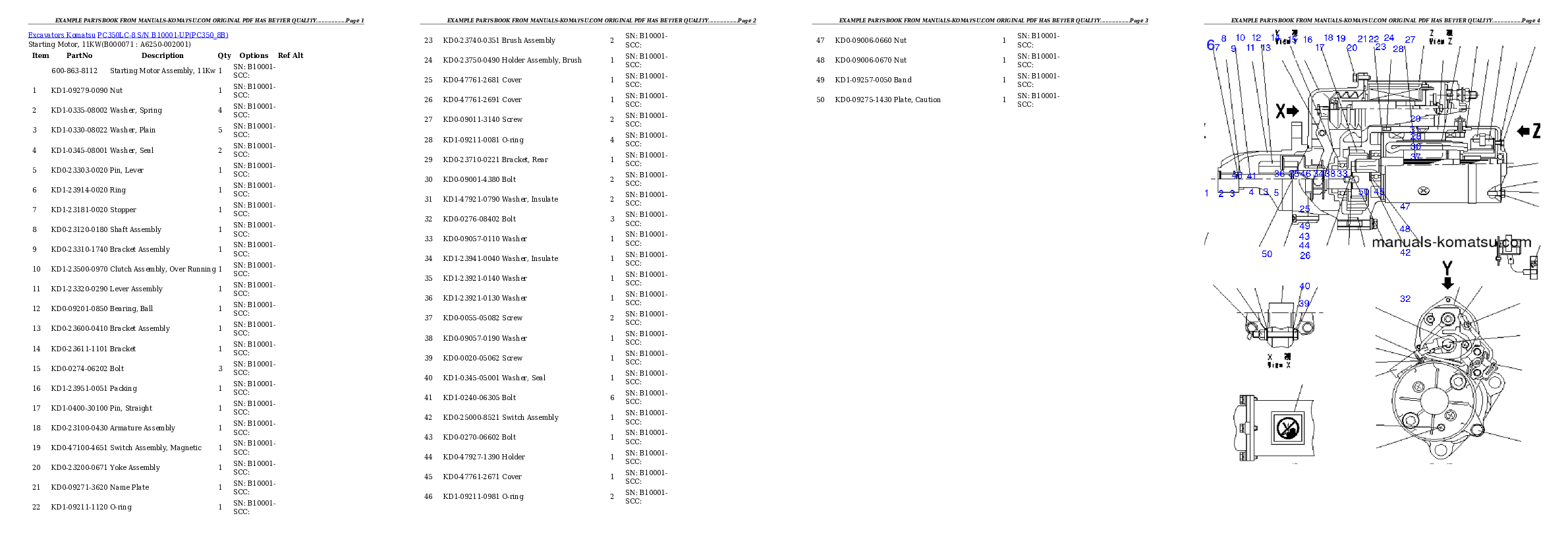 Protected: PC350LC-8 S/N B10001-UP Partsbook