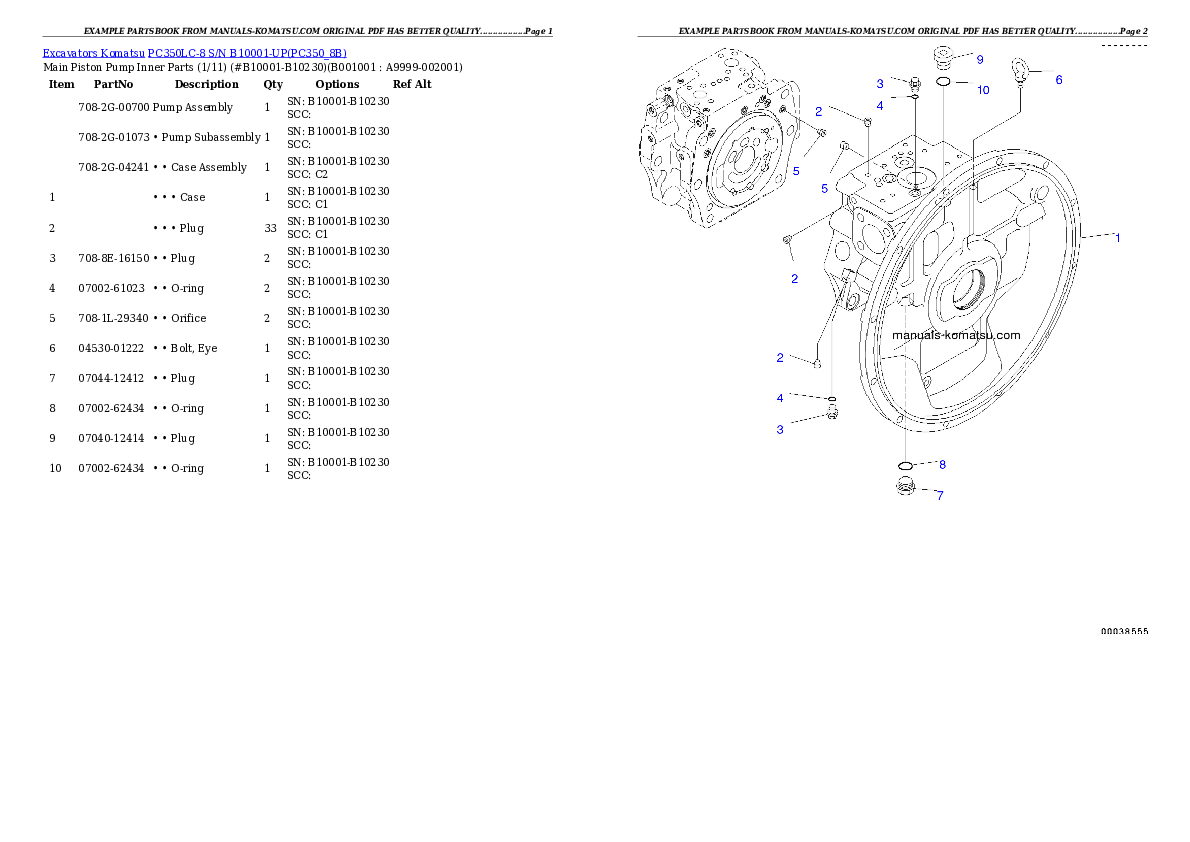 Protected: PC350LC-8 S/N B10001-UP Partsbook
