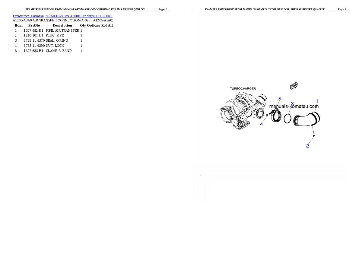 Protected: PC350HD-8 S/N A00001 and up Partsbook