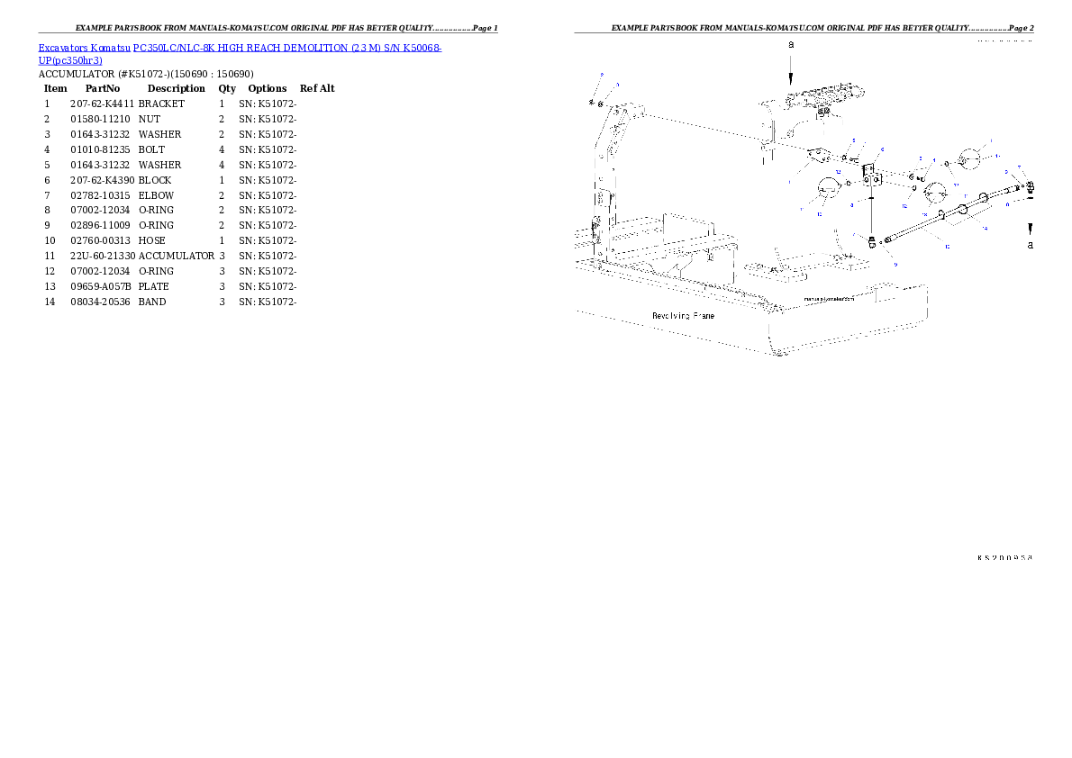 Protected: PC350LC-8 S/N 60022-UP Partsbook