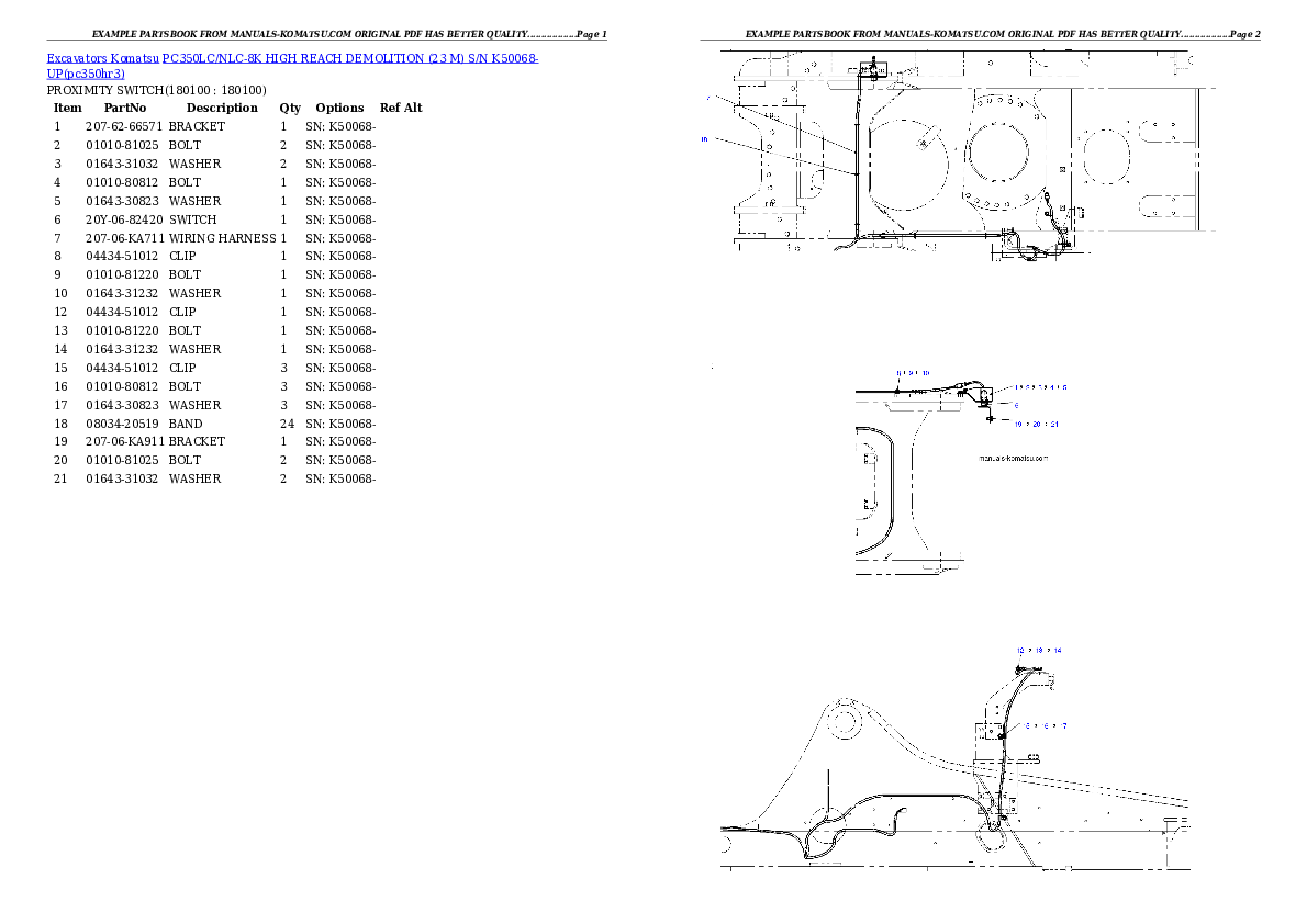 Protected: PC350LC-8 S/N 60022-UP Partsbook