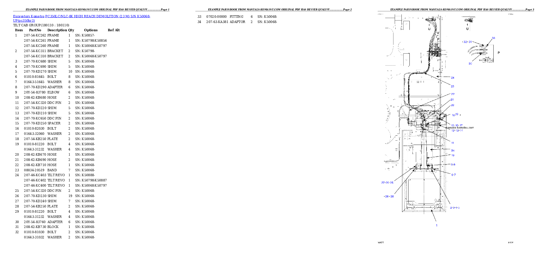 Protected: PC350LC-8 S/N 60022-UP Partsbook