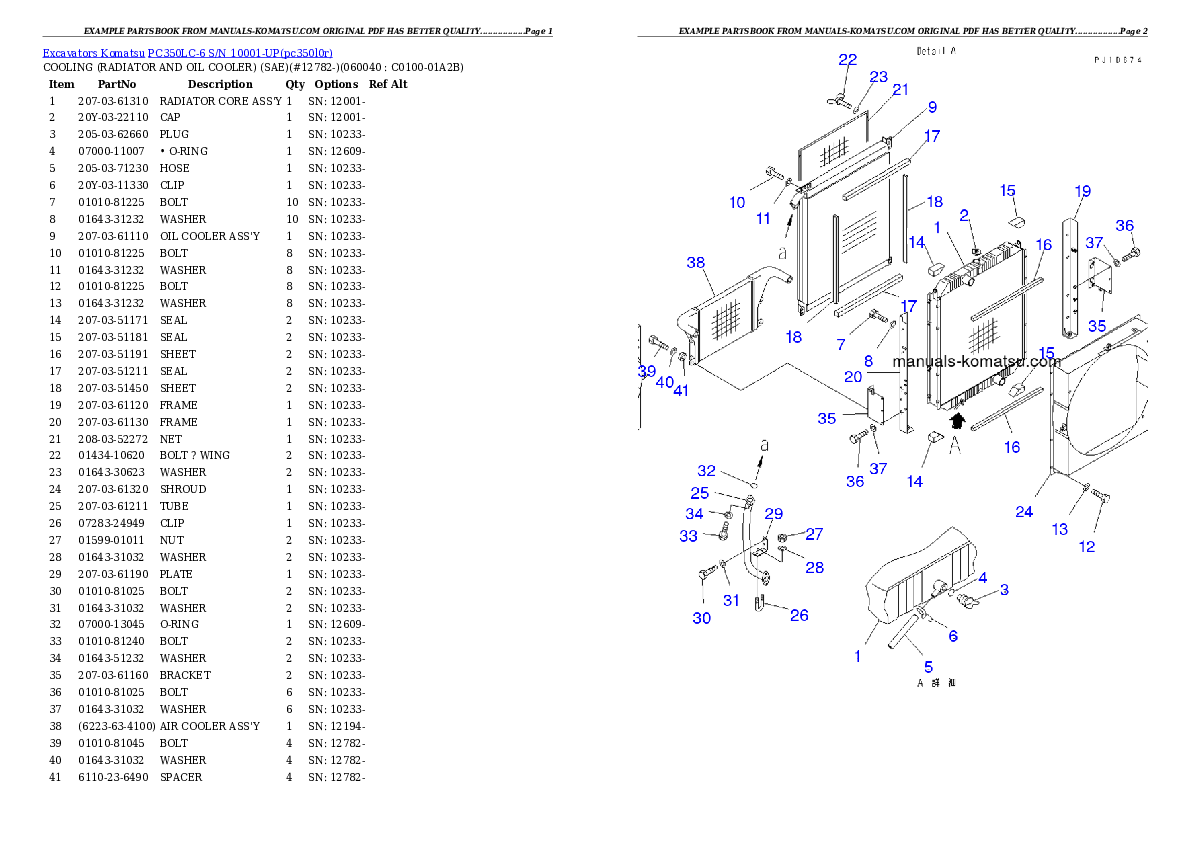 Protected: PC350LC-6 S/N 10001-UP Partsbook