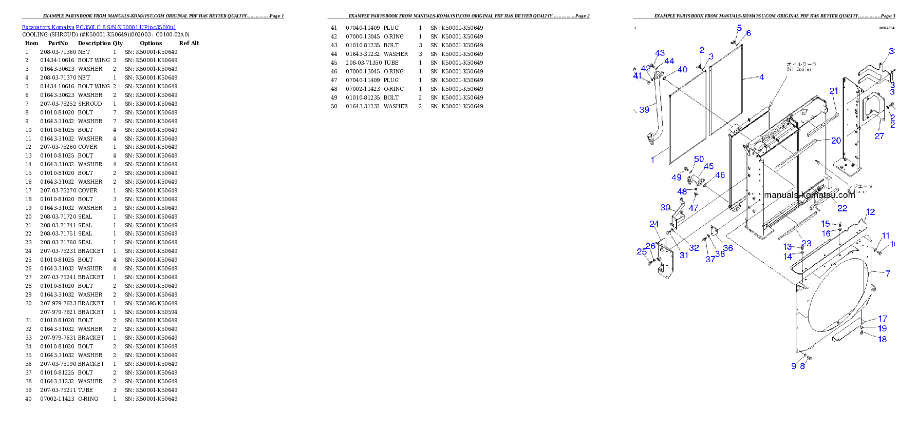 Protected: PC350LC-8 S/N K50001-UP Partsbook