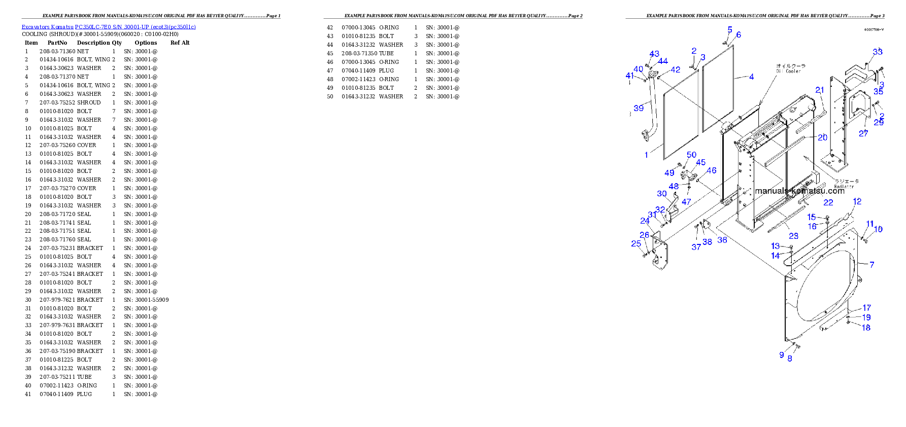 Protected: PC350LC-7E0 S/N 30001-UP (ecot3) Partsbook