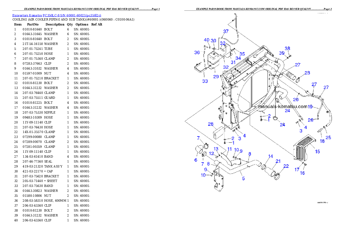 Protected: PC350LC-8 S/N 60001-60021 Partsbook