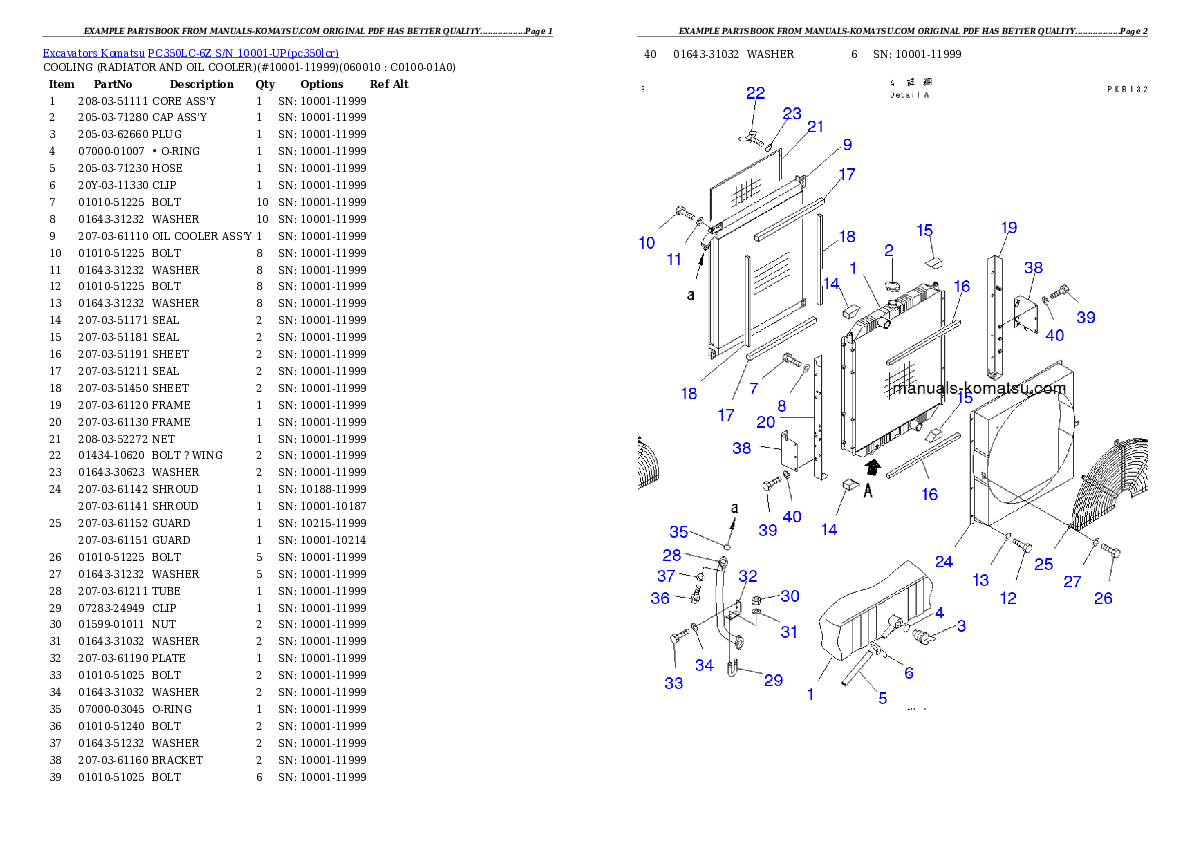 Protected: PC350LC-6Z S/N 10001-UP Partsbook