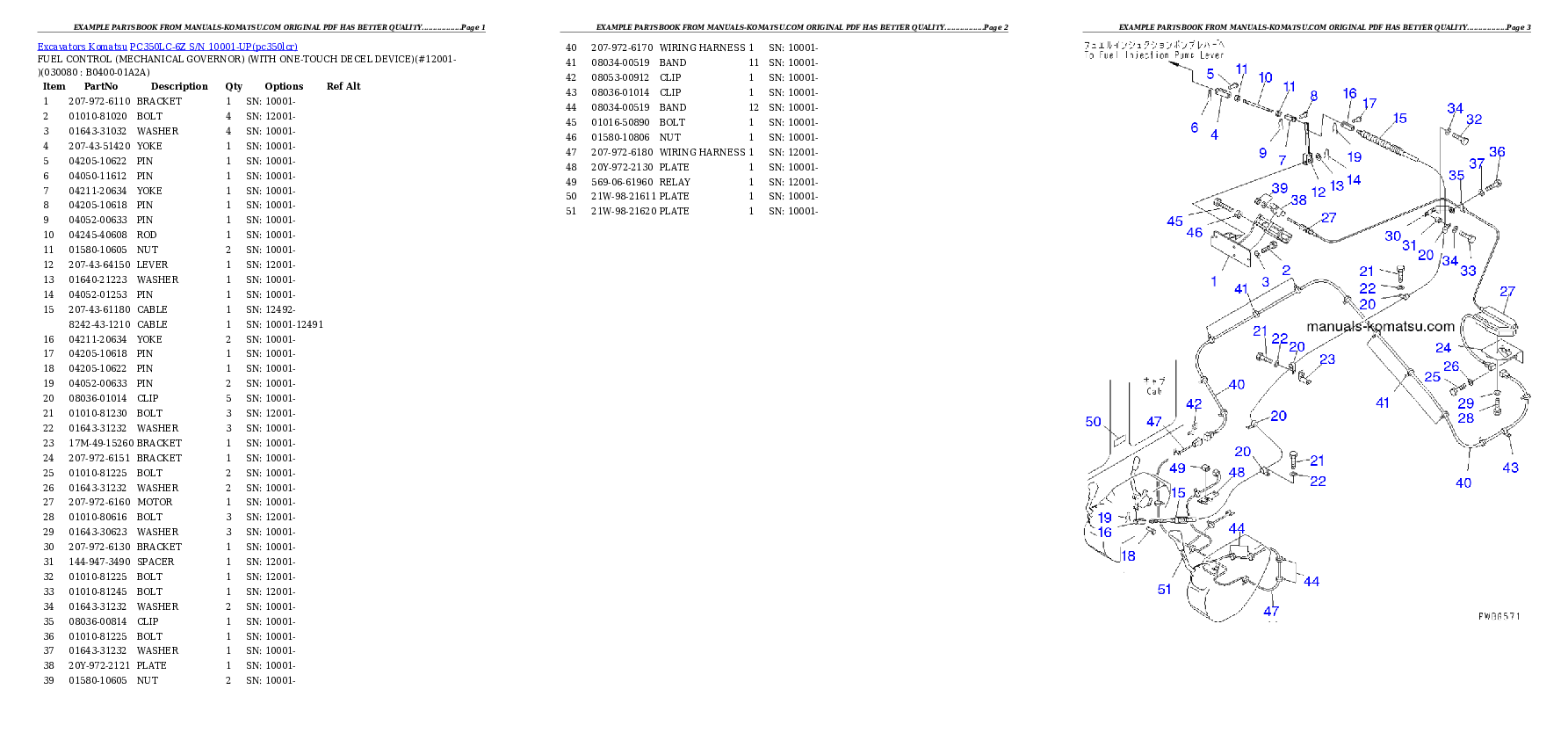 Protected: PC350LC-6Z S/N 10001-UP Partsbook