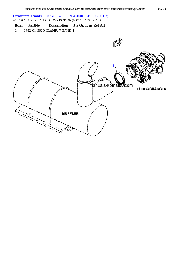 Protected: PC350LL-7E0 S/N A50001-UP Partsbook
