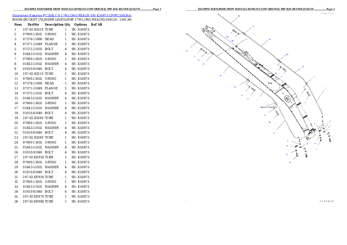 Protected: PC350LC-8 17M LONG REACH S/N K50873-UP Partsbook