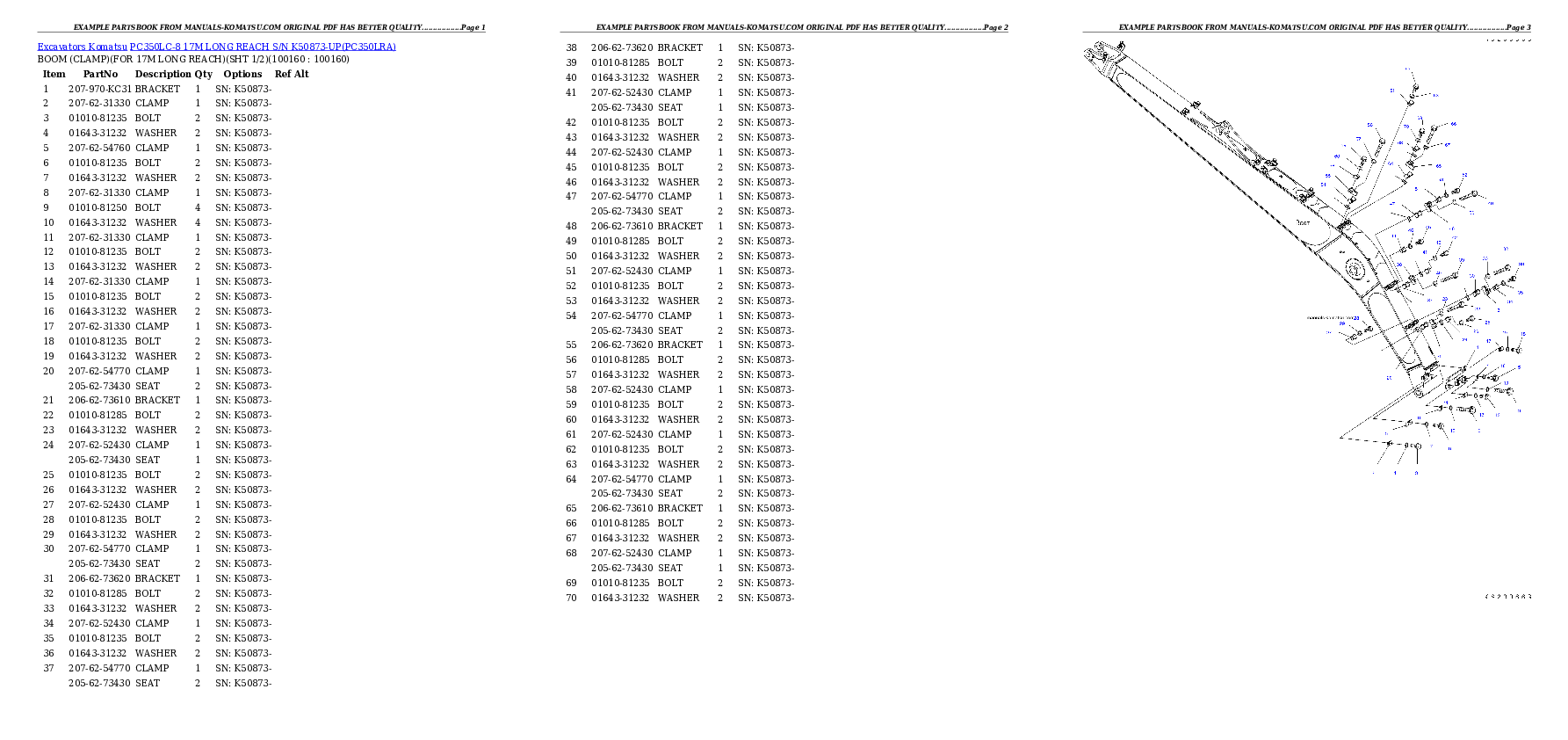 Protected: PC350LC-8 17M LONG REACH S/N K50873-UP Partsbook