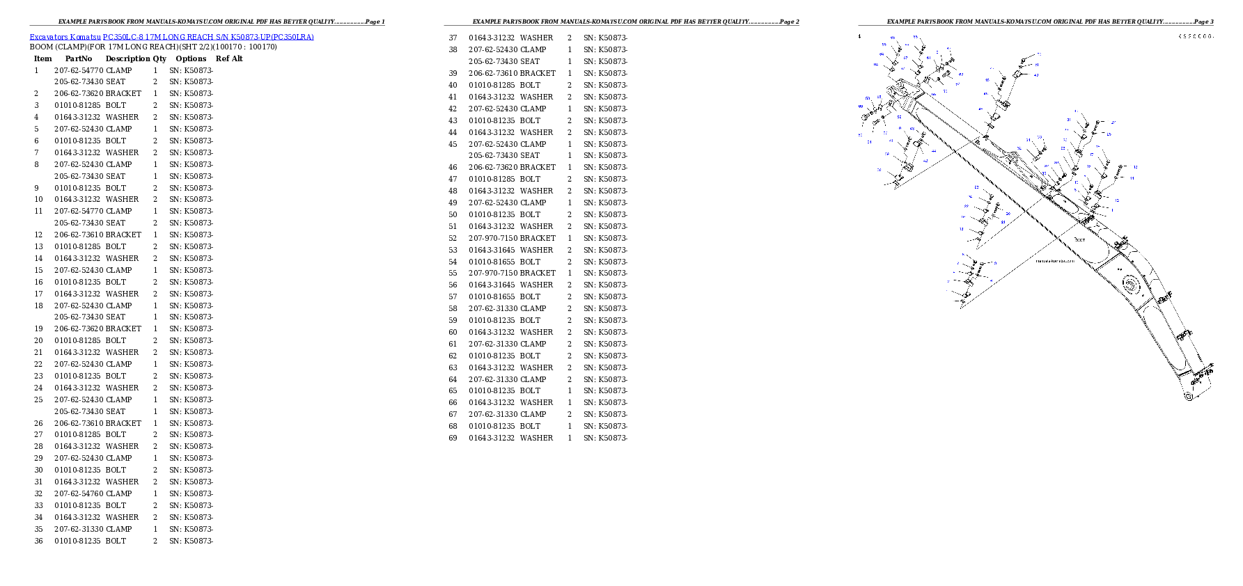 Protected: PC350LC-8 17M LONG REACH S/N K50873-UP Partsbook