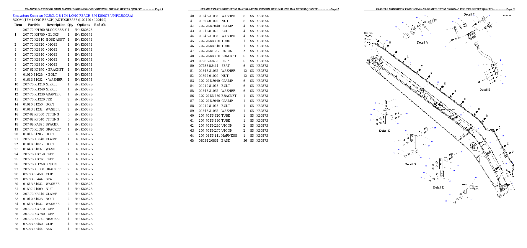Protected: PC350LC-8 17M LONG REACH S/N K50873-UP Partsbook