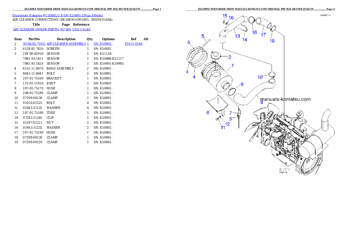 Protected: PC350NLC-8 S/N K50001-UP Partsbook