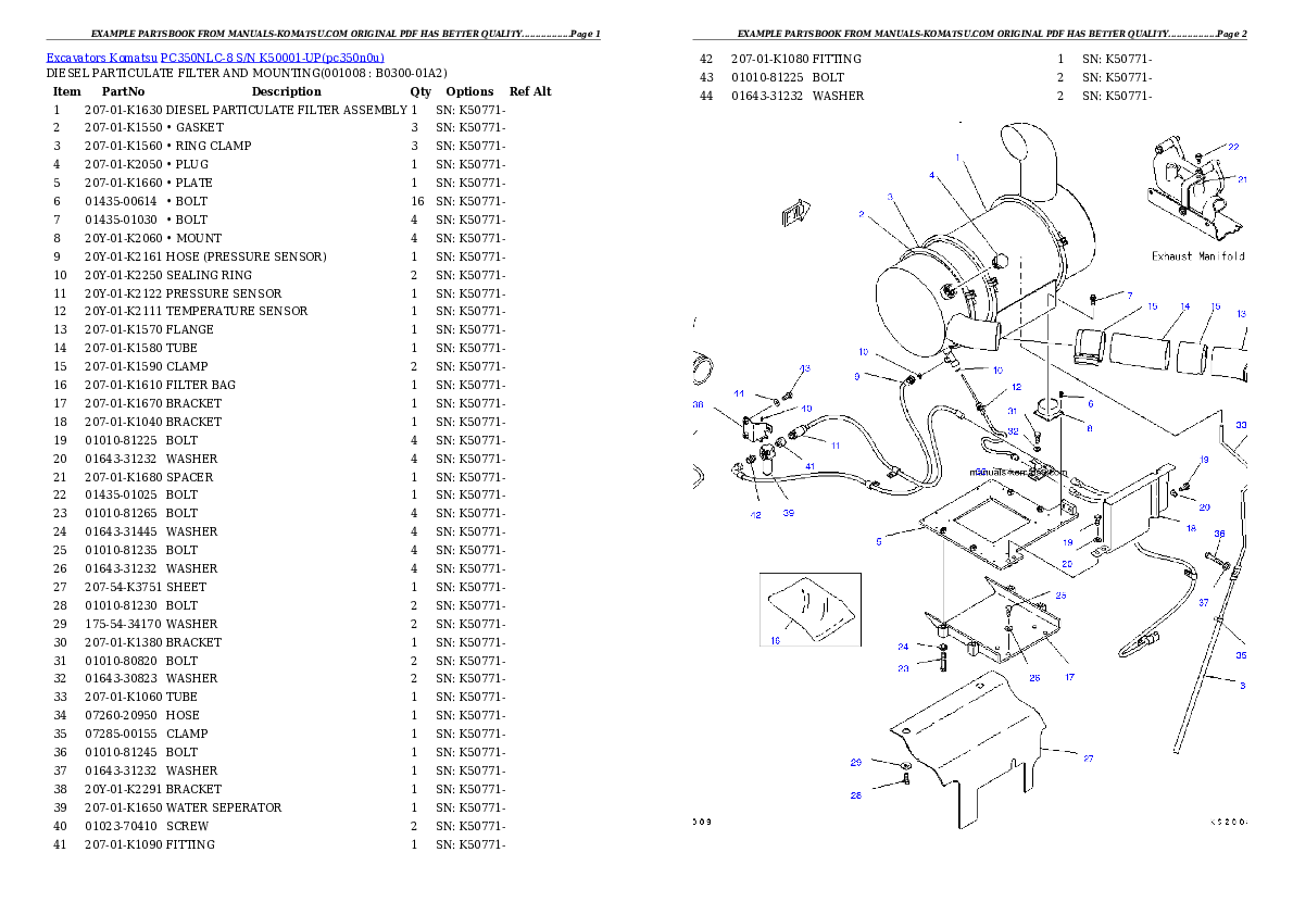 Protected: PC350NLC-8 S/N K50001-UP Partsbook