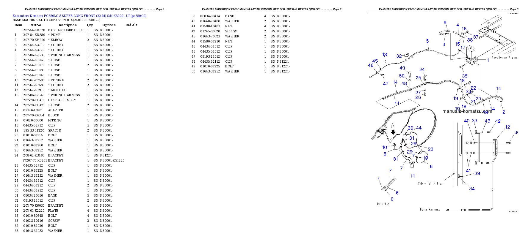 Protected: PC350LC-8 SUPER LONG FRONT (22 M) S/N K50001-UP Partsbook