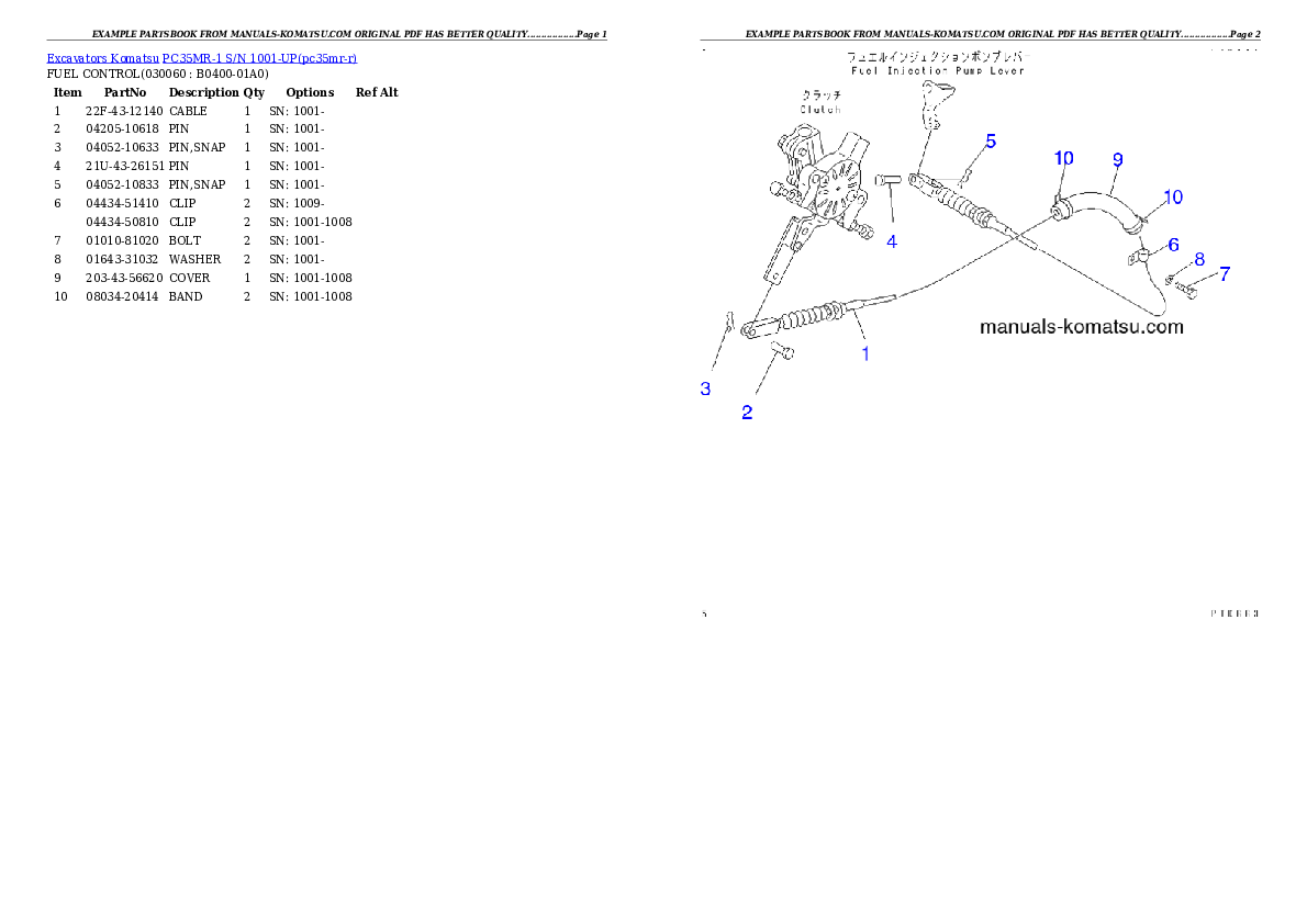 Protected: PC35MR-1 S/N 1001-UP Partsbook