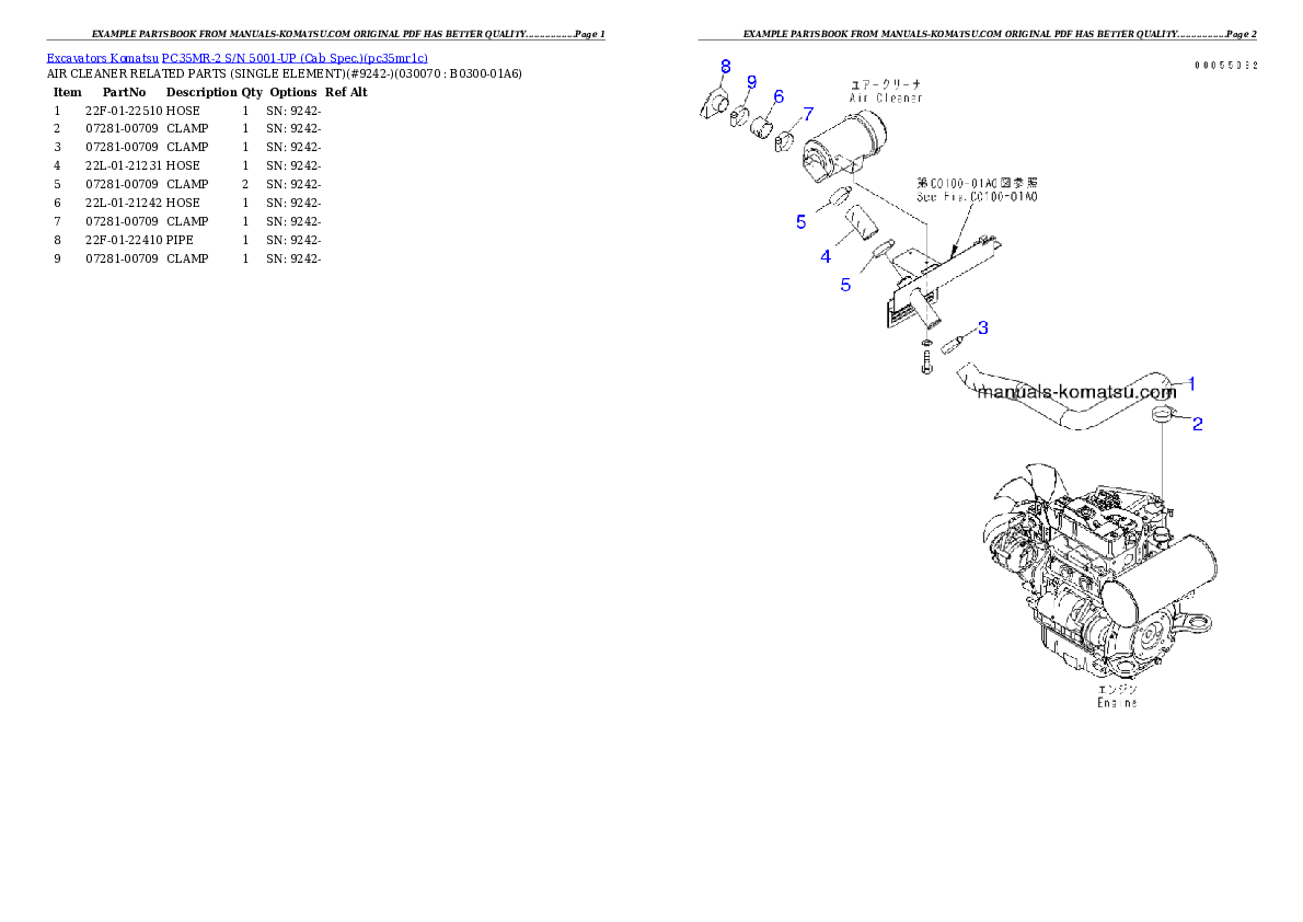 Protected: PC35MR-2 S/N 5001-UP (Cab Spec.) Partsbook