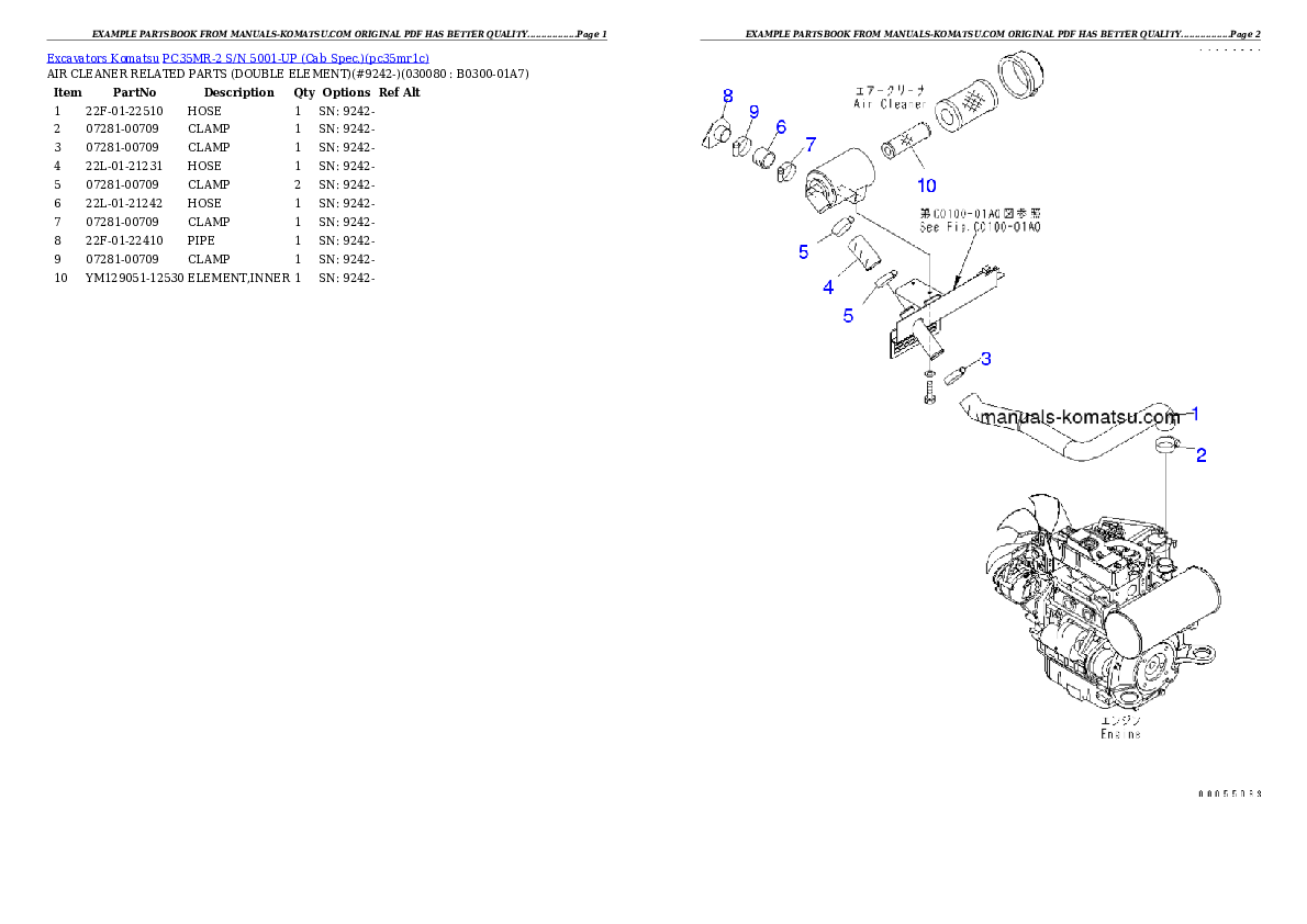 Protected: PC35MR-2 S/N 5001-UP (Cab Spec.) Partsbook