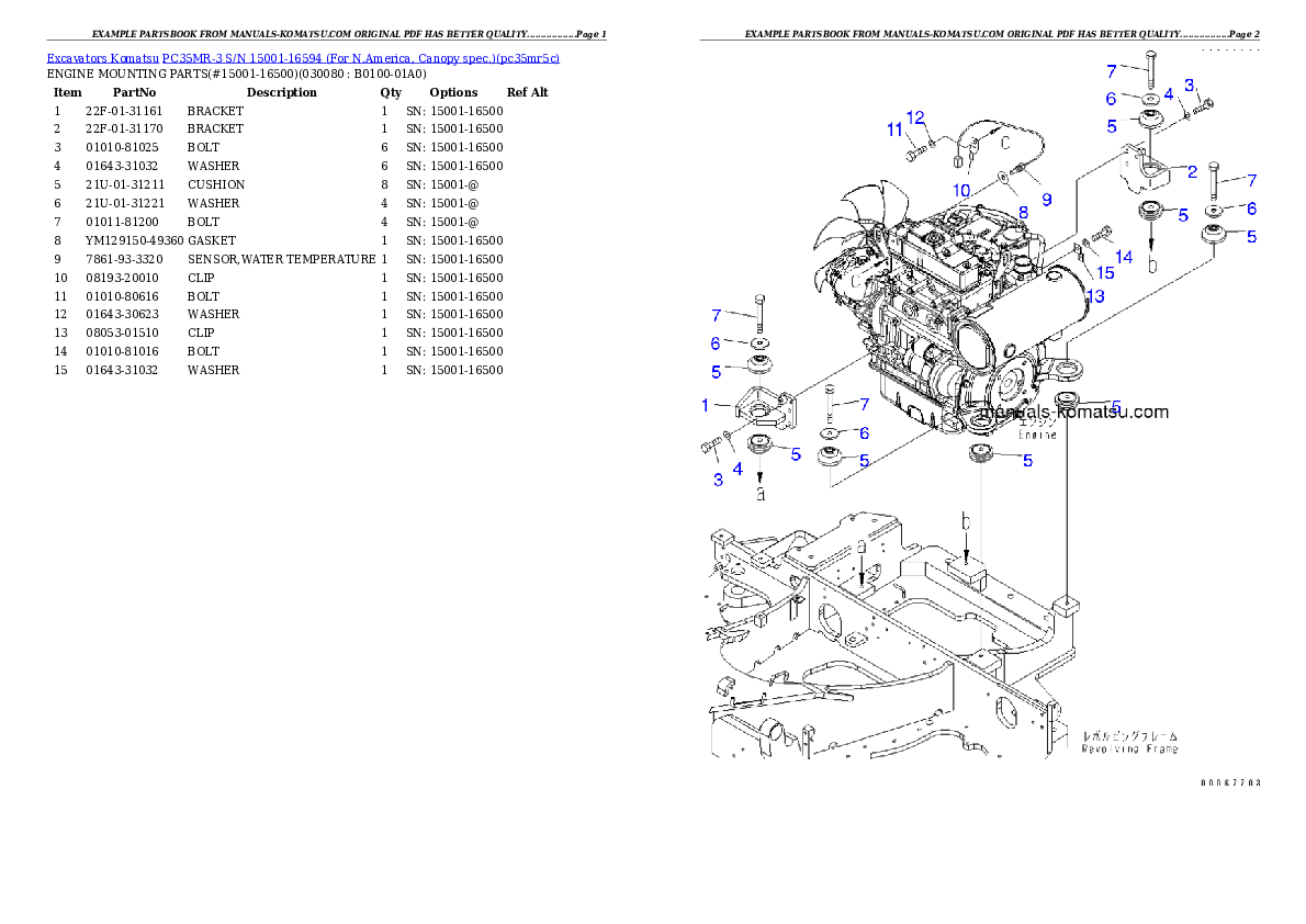 Protected: PC35MR-3 S/N 15001-16594 (For N.America, Canopy spec.) Partsbook