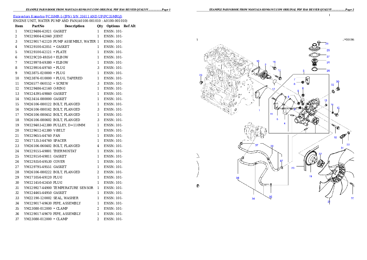 Protected: PC35MR-5 (JPN) S/N 31611 AND UP Partsbook