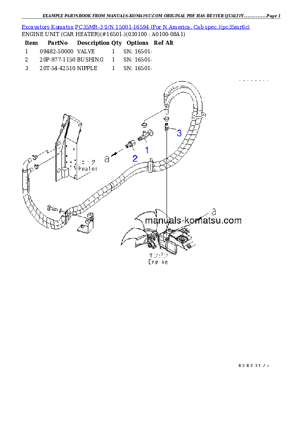 Protected: PC35MR-3 S/N 15001-16594 (For N.America, Cab spec.) Partsbook