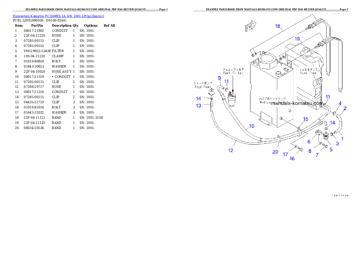 Protected: PC35MRX-1A S/N 1001-UP Partsbook