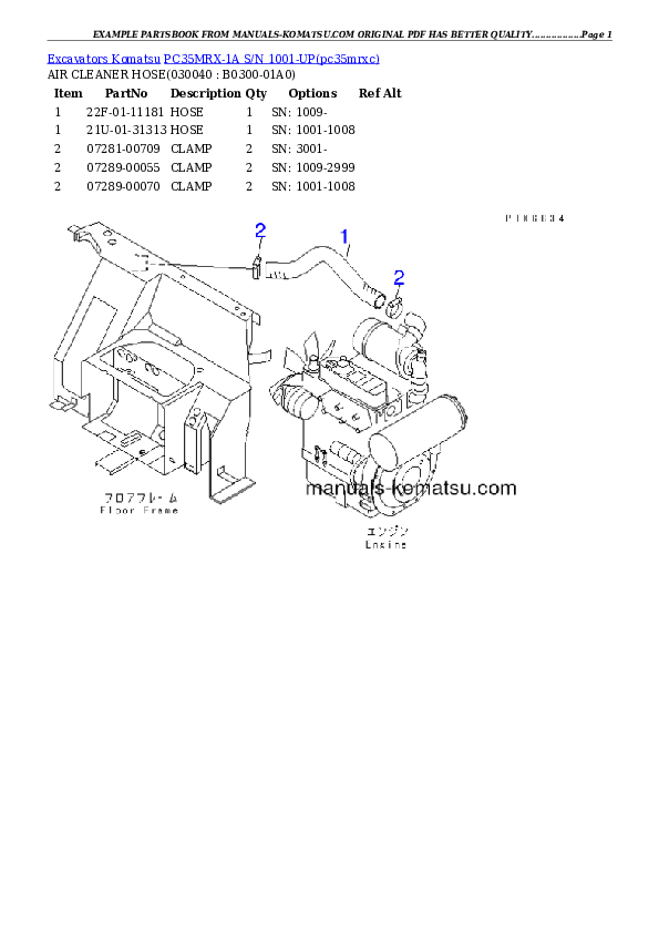 Protected: PC35MRX-1A S/N 1001-UP Partsbook