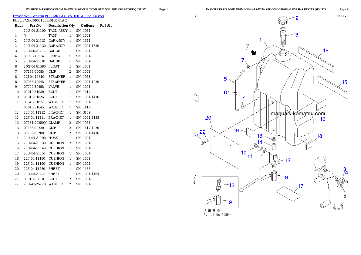 Protected: PC35MRX-1A S/N 1001-UP Partsbook