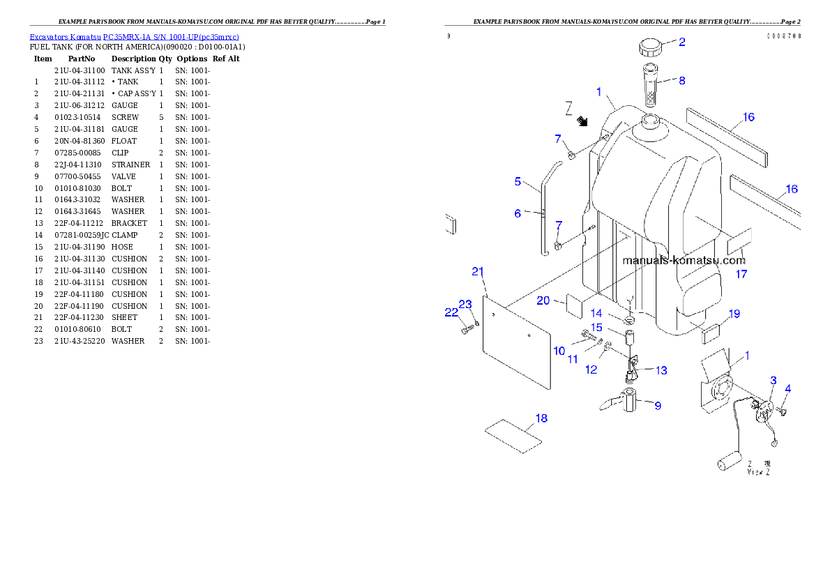 Protected: PC35MRX-1A S/N 1001-UP Partsbook