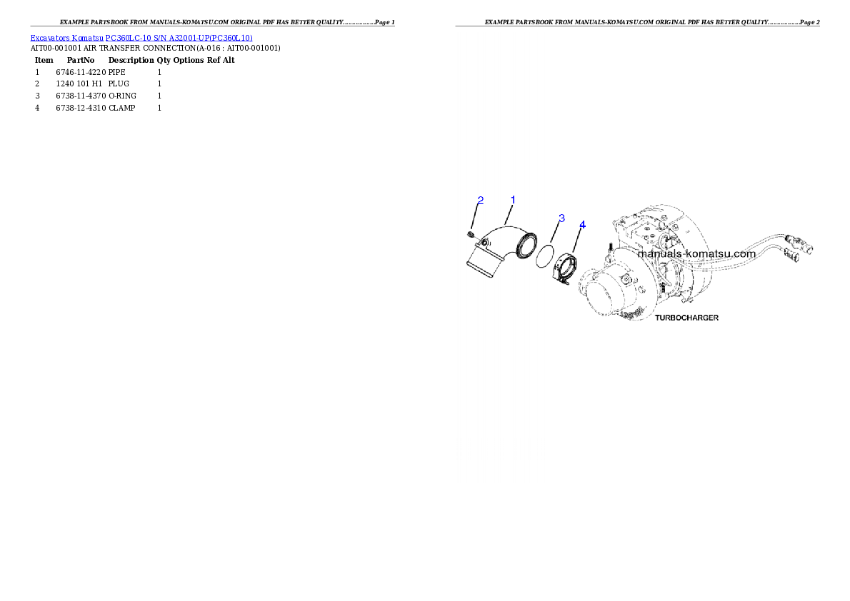 Protected: PC360LC-10 S/N A32001-UP Partsbook