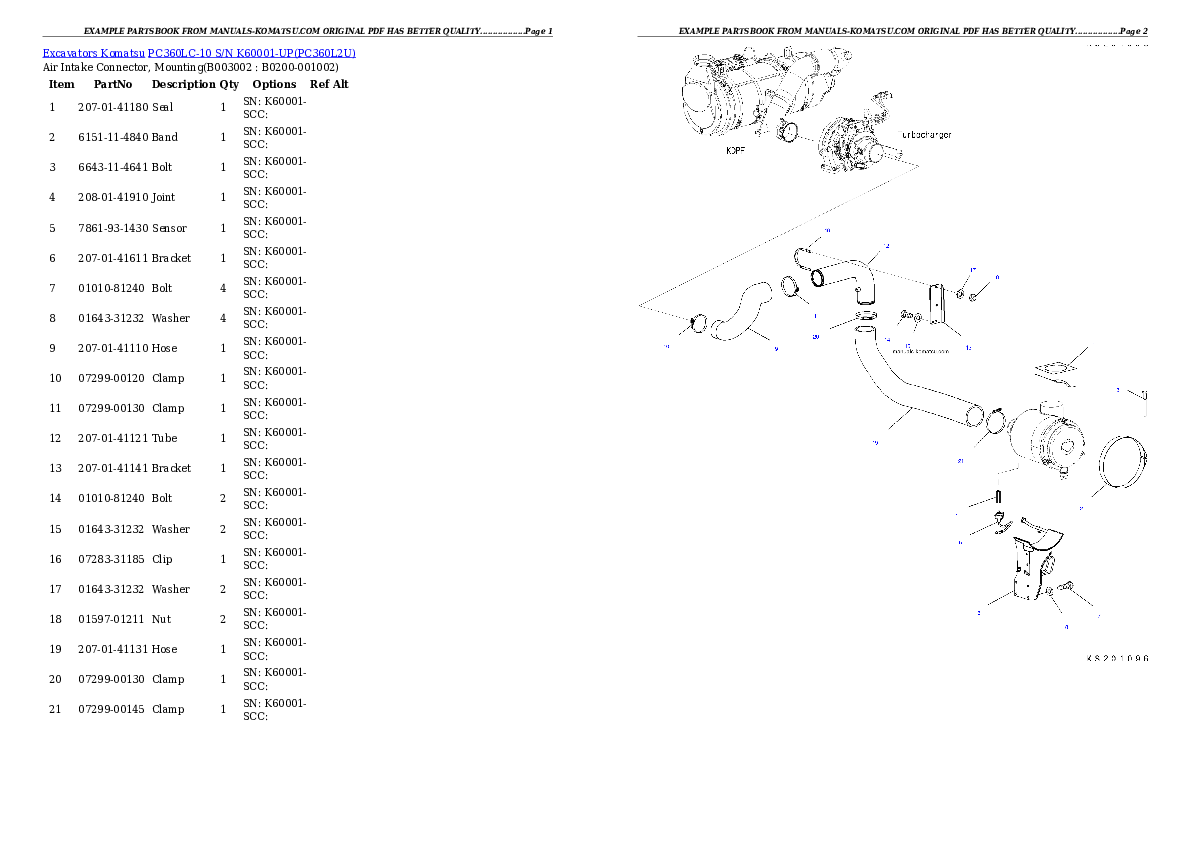 Protected: PC360LC-10 S/N K60001-UP Partsbook