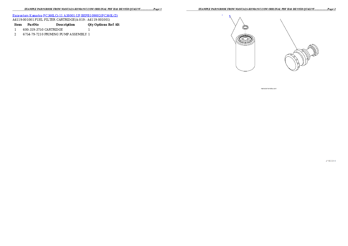 Protected: PC360LCi-11 A38001-UP BEPB109002 Partsbook