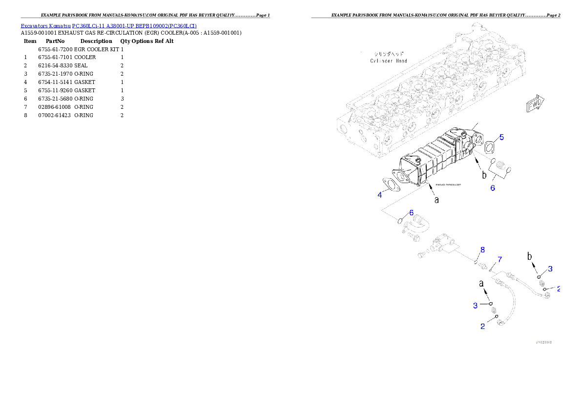 Protected: PC360LCi-11 A38001-UP BEPB109002 Partsbook