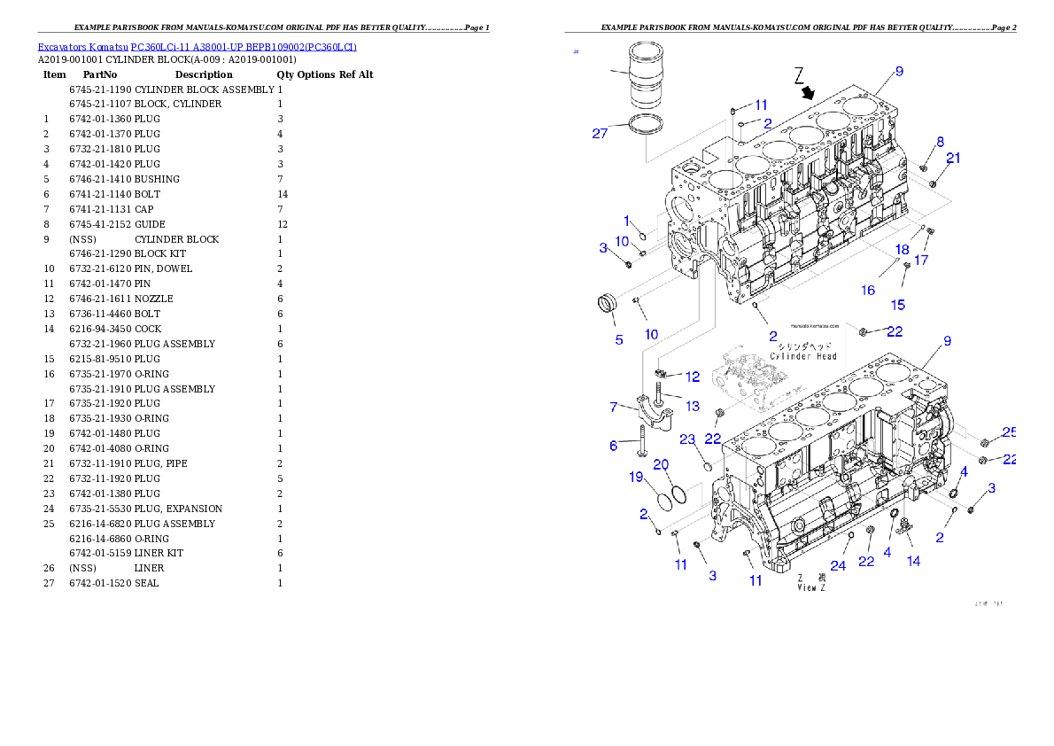Protected: PC360LCi-11 A38001-UP BEPB109002 Partsbook