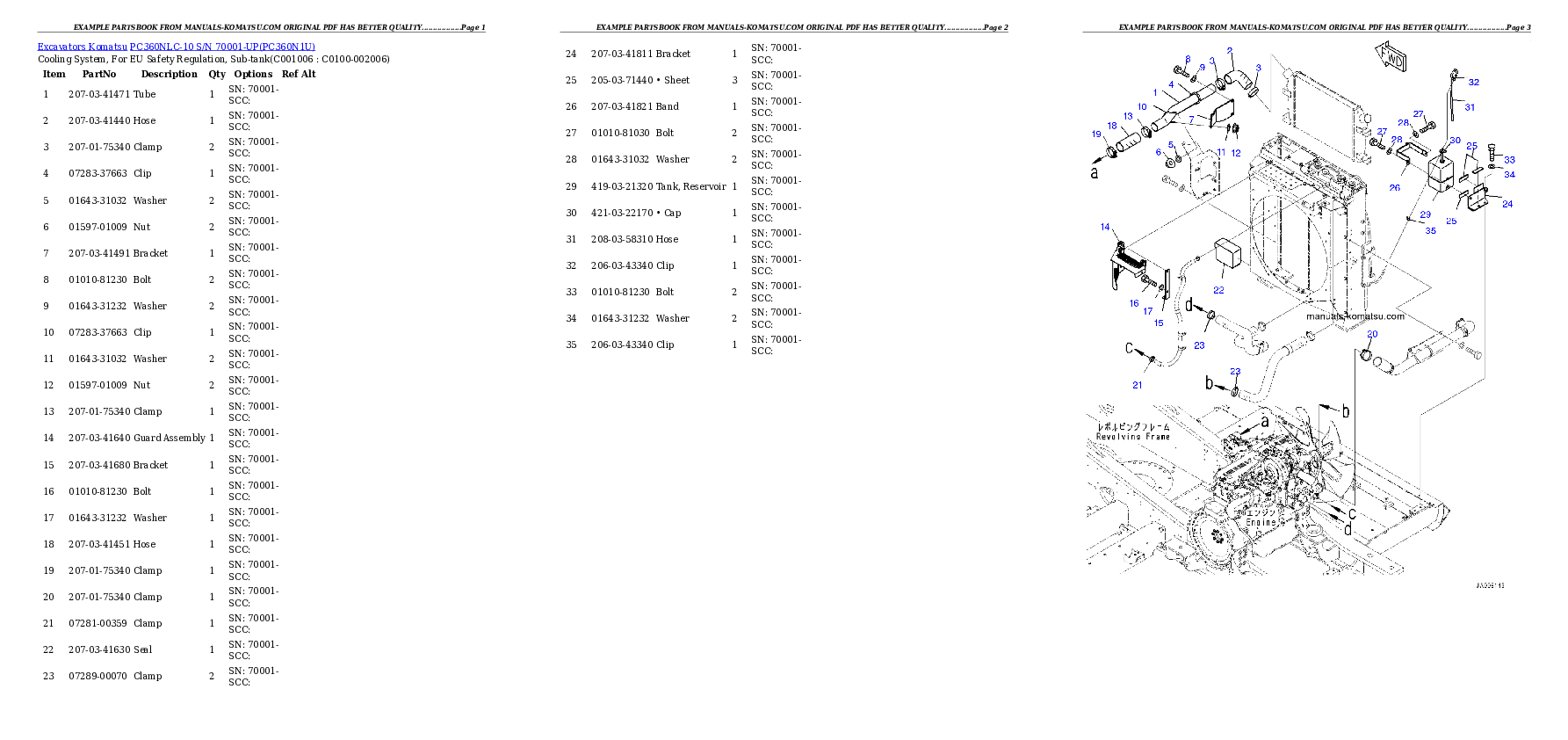 Protected: PC360NLC-10 S/N 70001-UP Partsbook