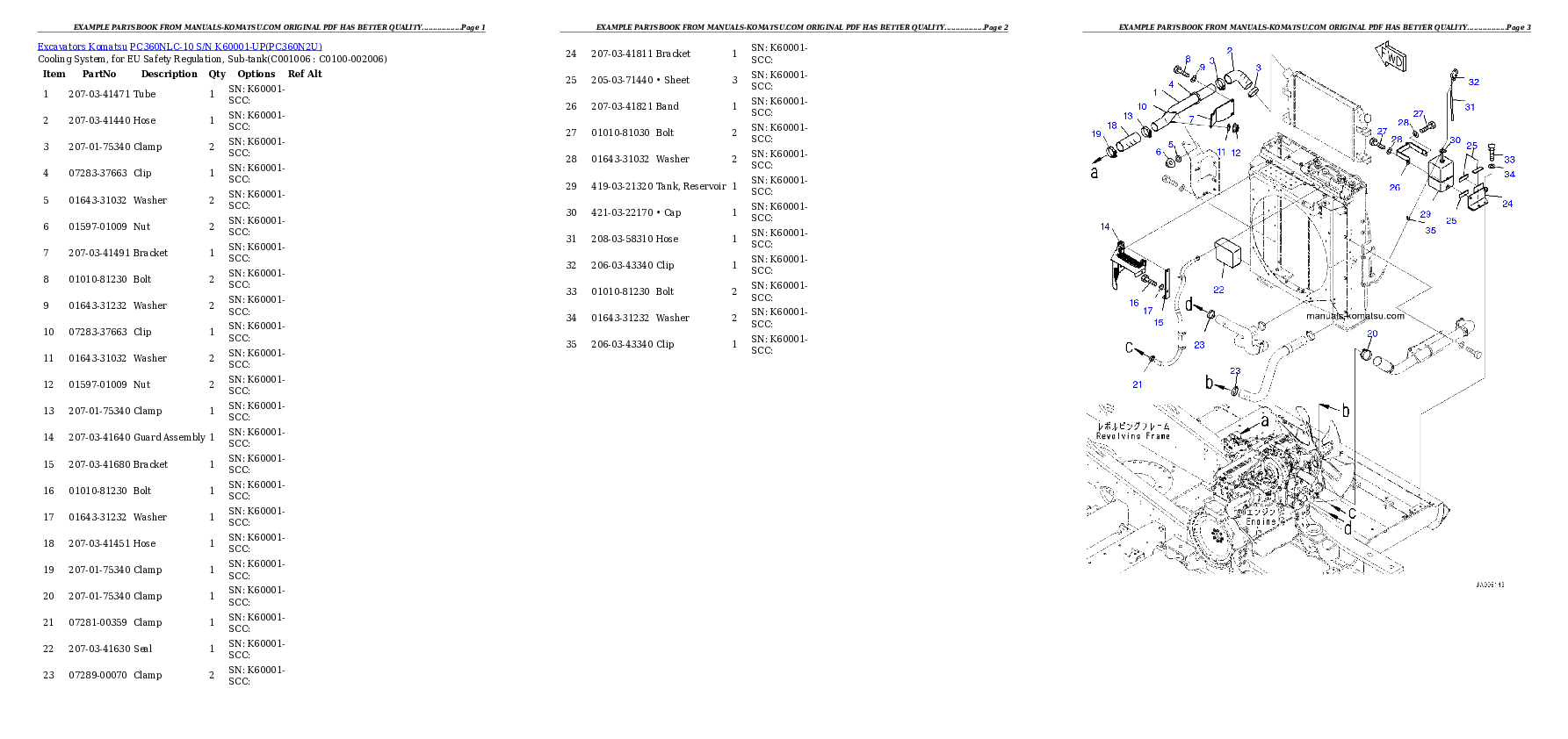 Protected: PC360NLC-10 S/N K60001-UP Partsbook