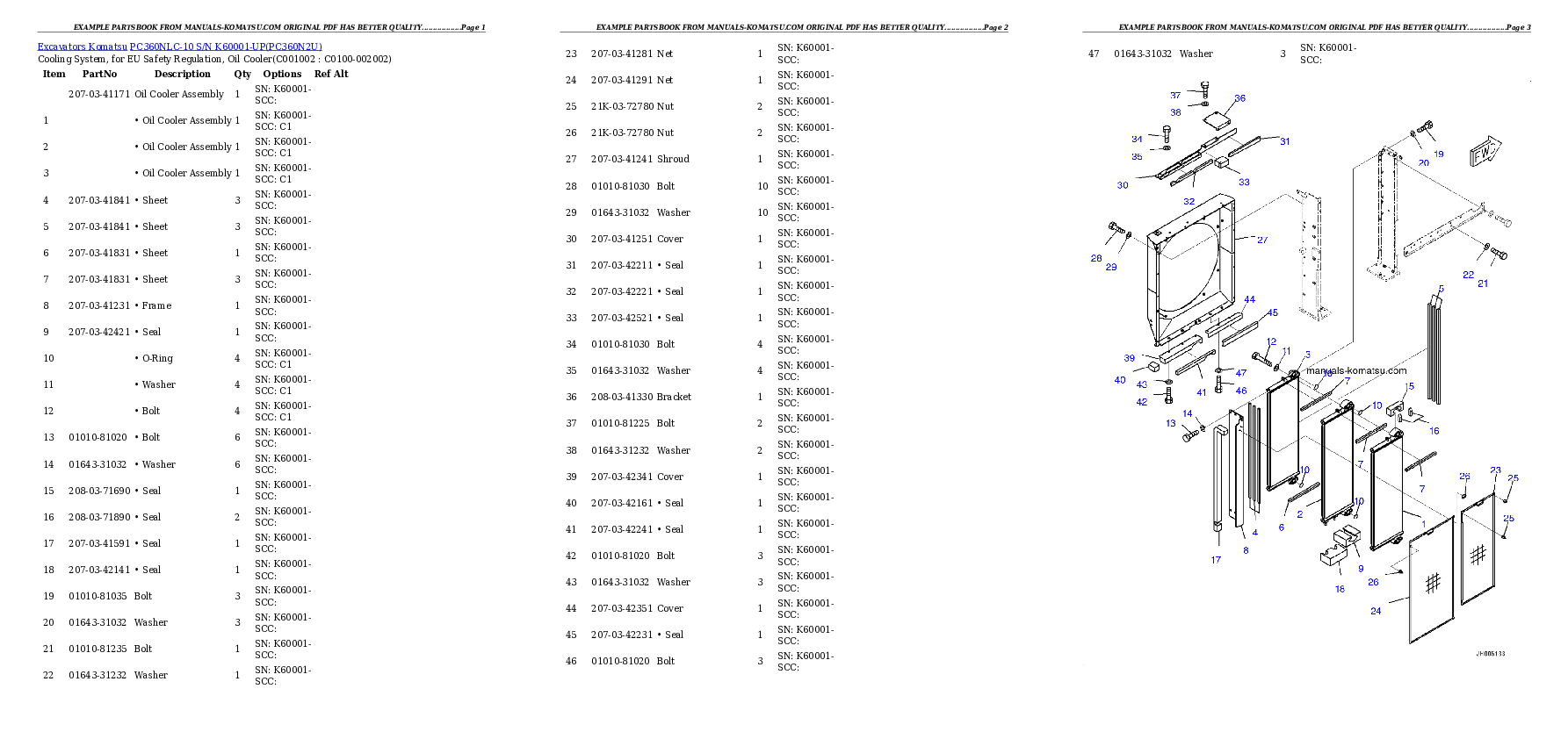 Protected: PC360NLC-10 S/N K60001-UP Partsbook