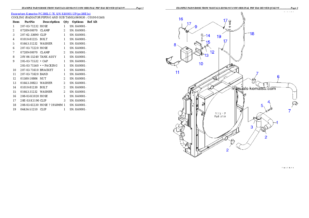 Protected: PC380LC-7K S/N K40001-UP Partsbook